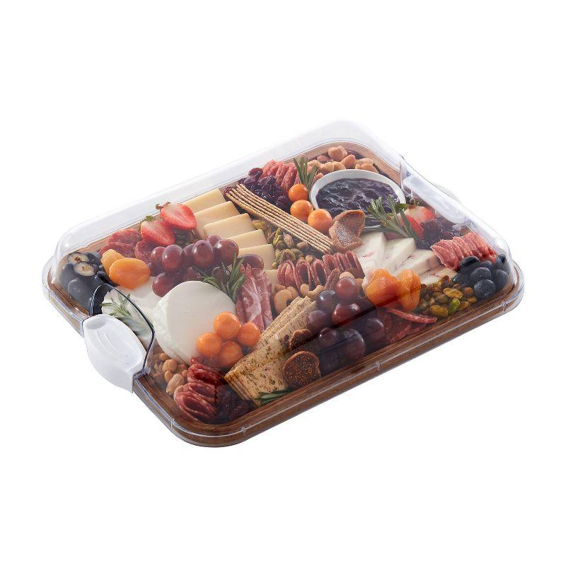 Rectangular White Plastic Charcuterie Board with Lid