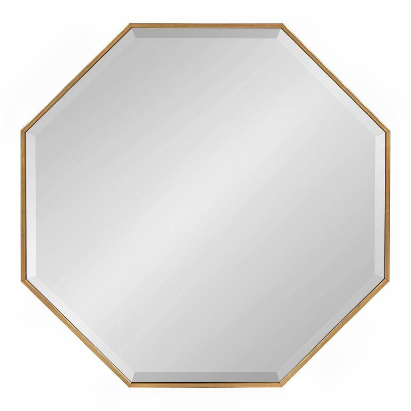 Kate & Laurel All Things Decor 28.7" x 28.7" Rhodes Octagon Wall Mirror Gold : Modern Style, No Assembly Required