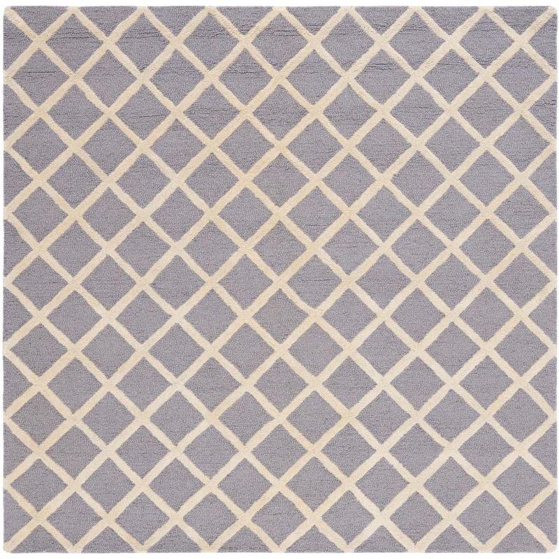 Cambridge CAM135 Tufted Indoor Area Rug - Silver/Ivory - 4'x4' - Safavieh