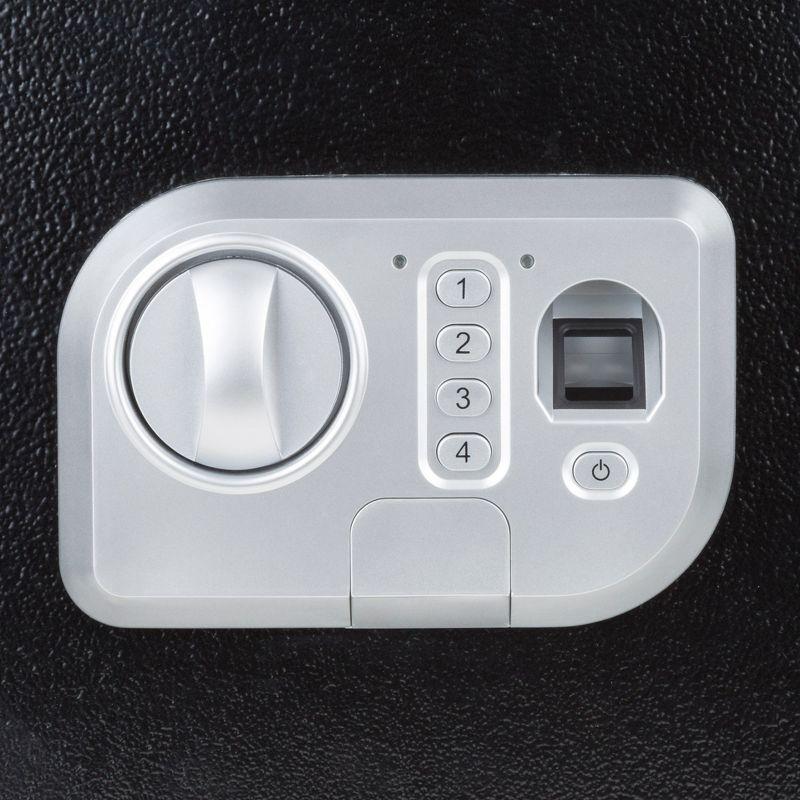 Stalwart Stalwart Electronic Safe - Digital Biometric Fingerprint Lock Box with 2 Override Keys (Black)