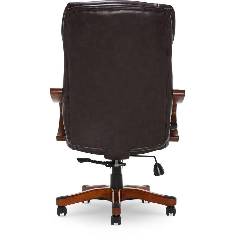 Big and Tall Executive Office Chair with Upgraded Wood Accents - Serta