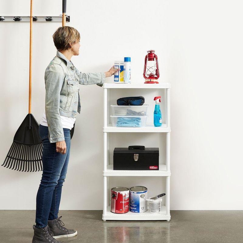 Gracious Living 4 Shelf Fixed Height Solid Light Duty Home Storage Unit