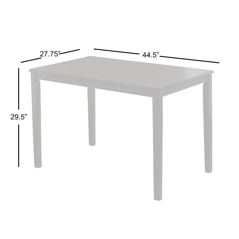 Buylateral 5pc Metropolitan Dining Set Black: Rectangle Table, Upholstered Padded Chairs, Rubberwood