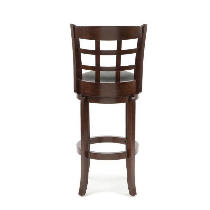29" Kyoto Wood Composite Barstool Cherry - Boraam: Rubberwood Frame, Faux Leather, High-Density Foam