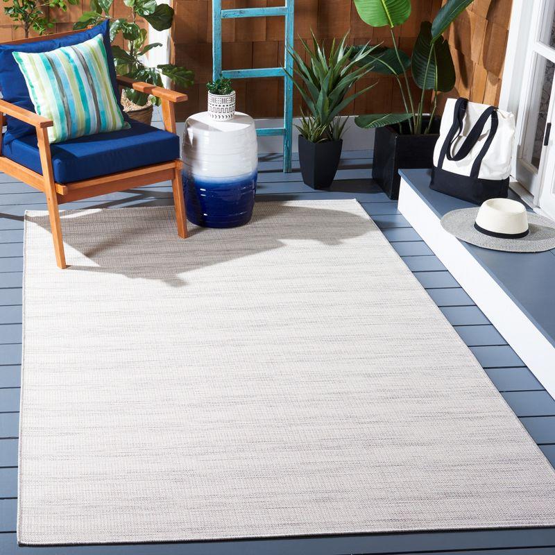 Ivory & Grey Ombre Stripe Hand-Knotted Wool Blend Area Rug