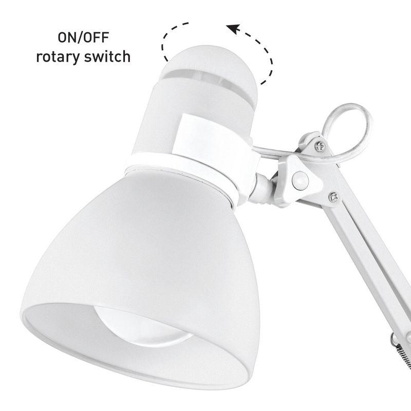 Adjustable 28" Matte White Swing Arm Kids' Desk Lamp