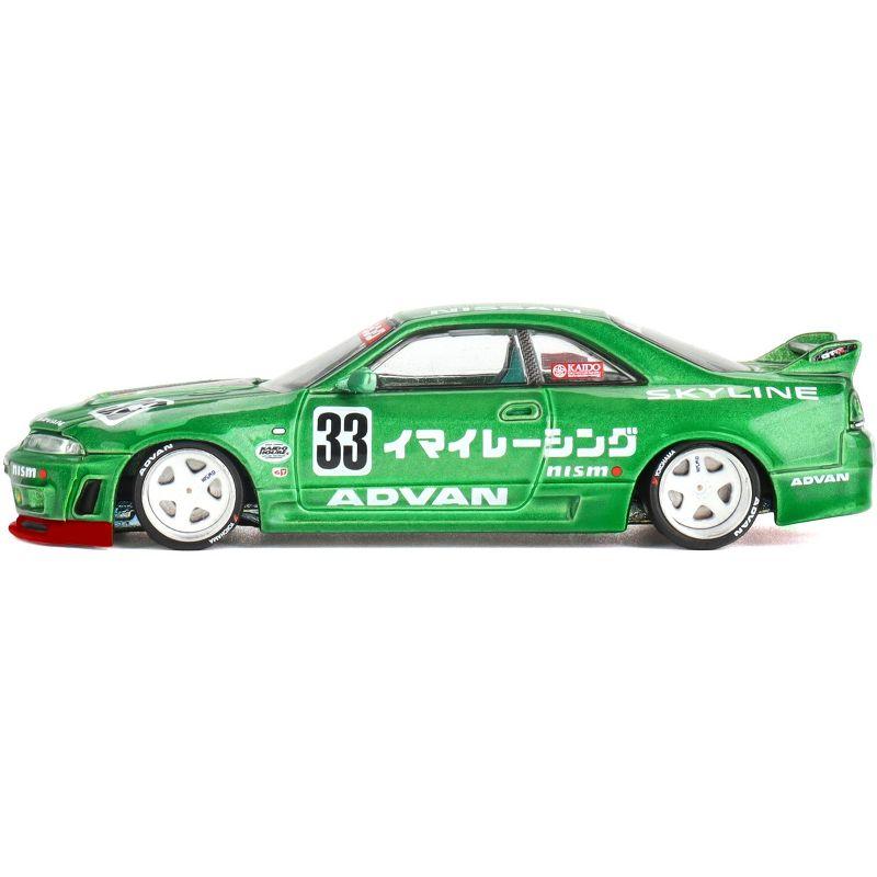 Nissan Skyline GT-R (R33) RHD #33 "Imai Racing V1" Green Metallic "Kaido House" Special 1/64 Diecast Model Car by Mini GT