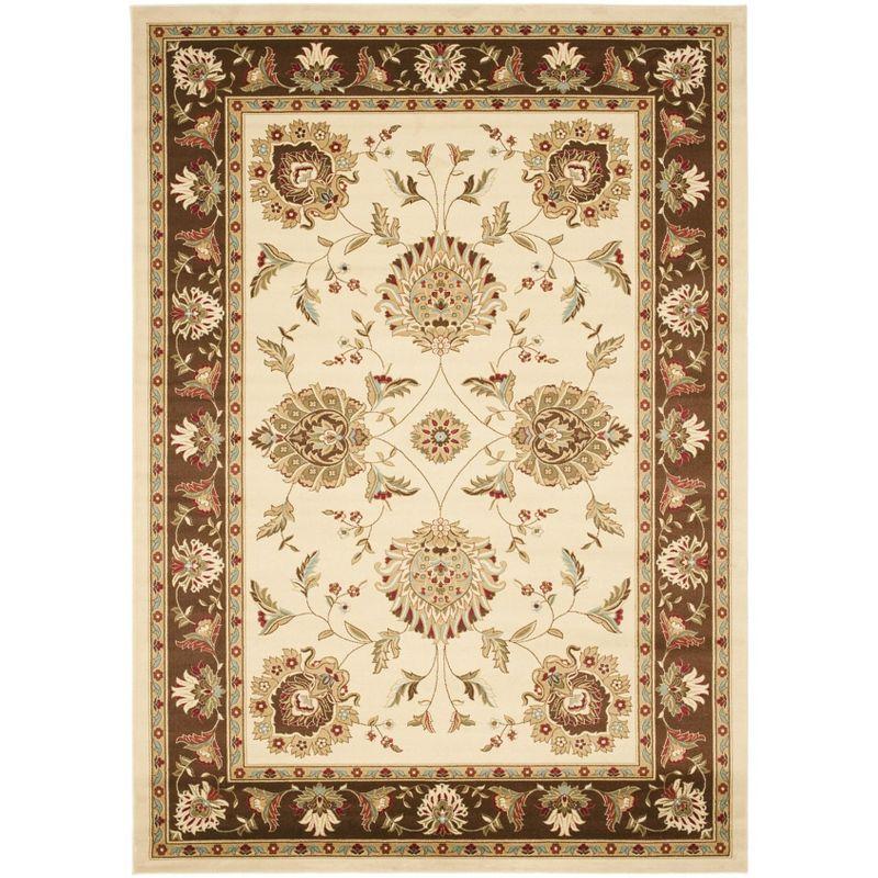 Lyndhurst LNH555 Power Loomed Area Rug - Ivory/Brown - 6'7"x9'6" - Safavieh