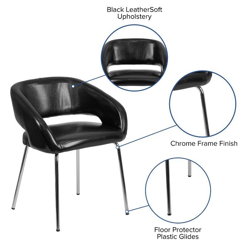 Flash Furniture Fusion Series Contemporary LeatherSoft Side Reception Chair with Chrome Legs