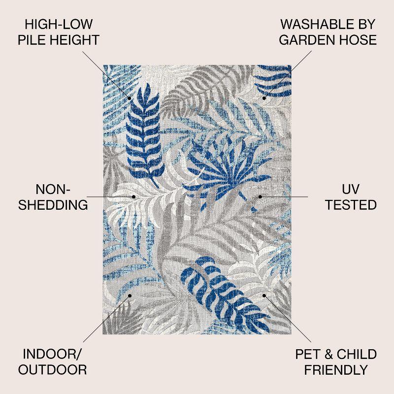 Tropics Palm Leaves Indoor/Outdoor Area Rug - JONATHAN Y