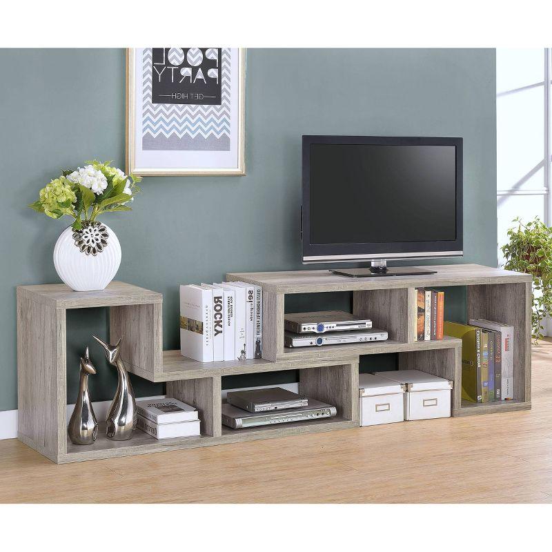 22" Velma Modular Bookcase & TV Stand: Stackable, Horizontal, Gray Driftwood - Coaster