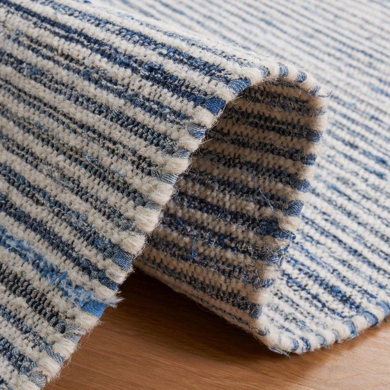 Kilim With Fringes KLM309 Flat Weave Area Rug - Blue/Ivory - 5'x8' - Safavieh