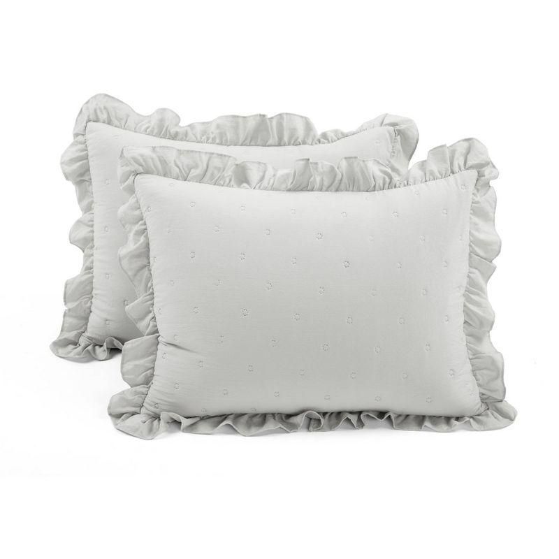 Lush Decor Reyna Ruffle Microfiber Reversible 3 Piece Quilt Set (Set of 3)