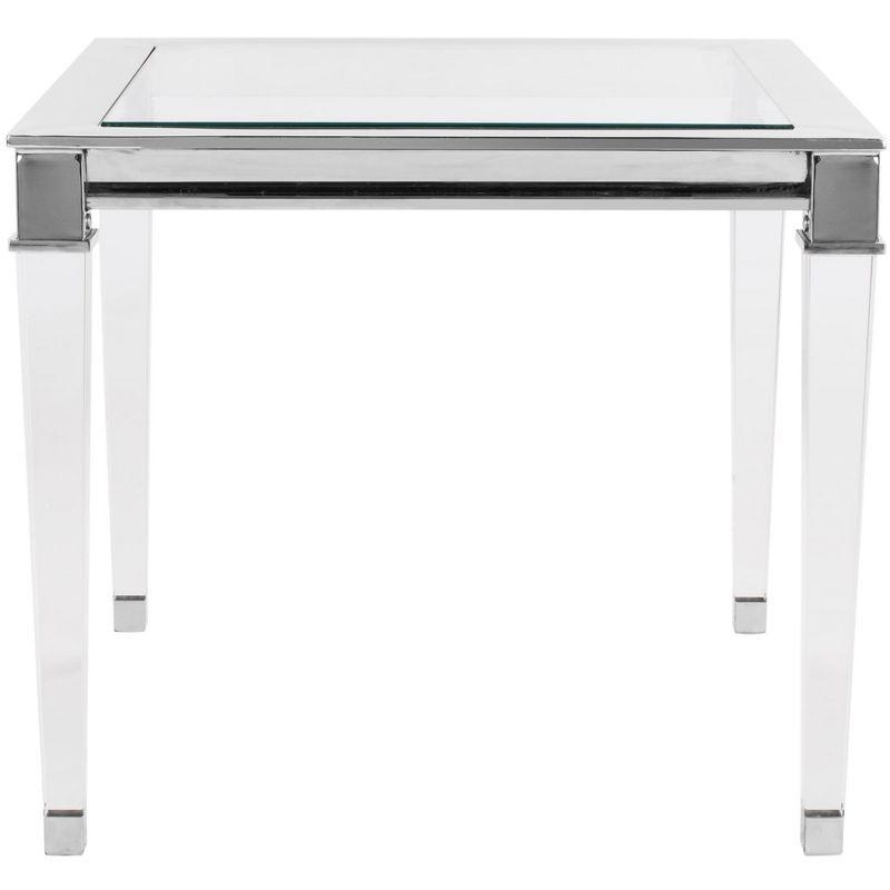 Charleston Square Silver Acrylic & Glass End Table