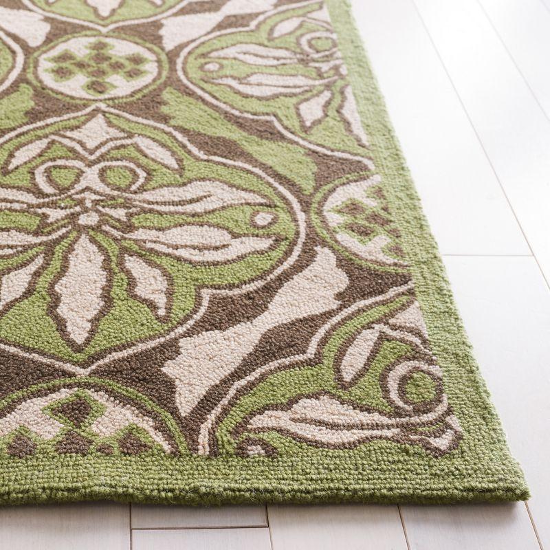 Chelsea Country Floral Hand-Knotted Wool Area Rug in Brown/Green