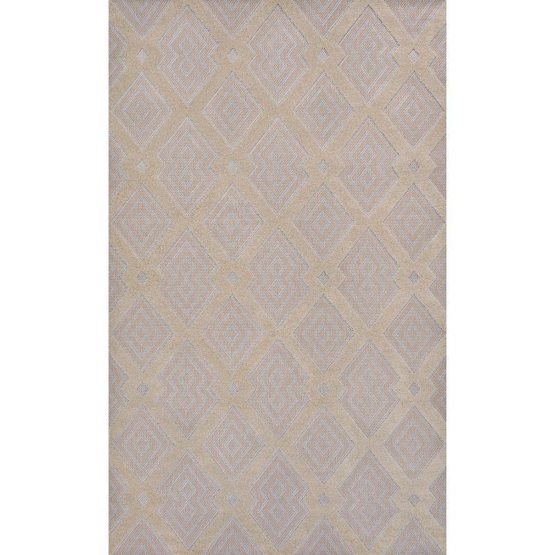 Duwun High-Low Pile Ogee Trellis Tone-on-Tone Indoor/Outdoor Area Rug  - JONATHAN Y