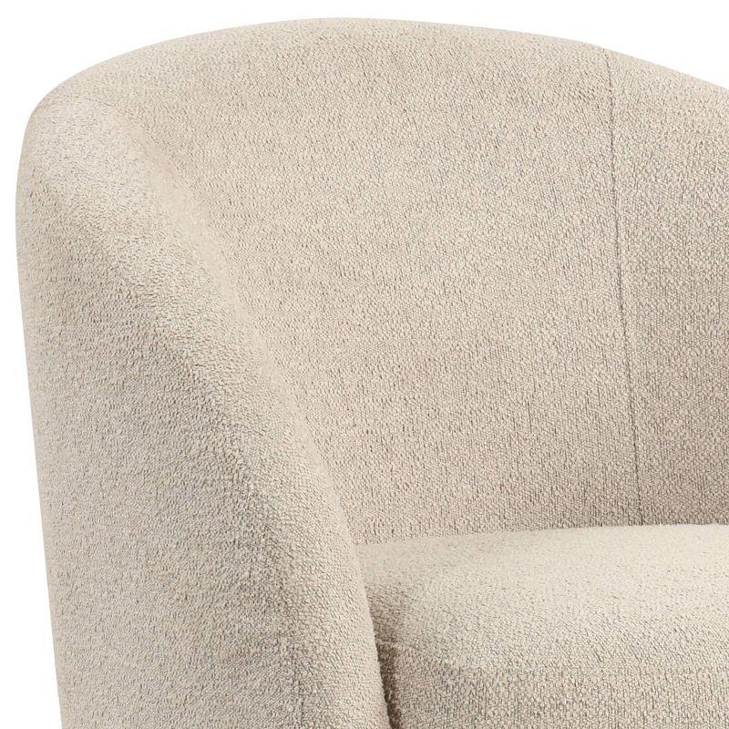 Lifestyle Solutions Bournemouth Swivel Accent Chair GrayBoucle: Minimalist Design, High-Density Foam, Solid Hardwood