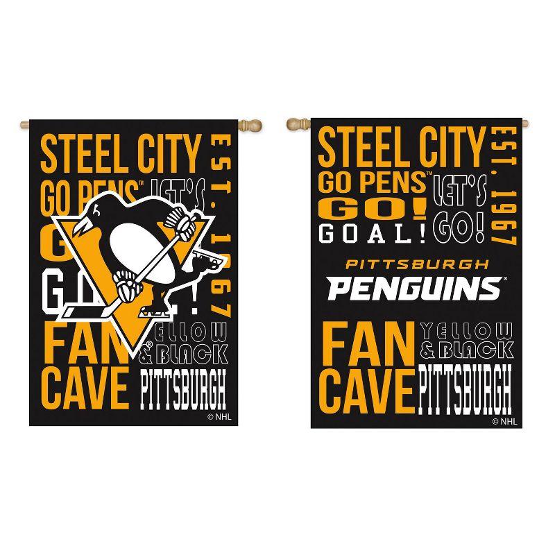 Pittsburgh Penguins Double-Sided Suede House Flag 28 x 44 Inches