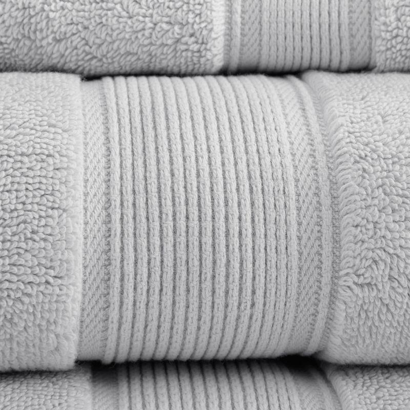 8pc Cotton Bath Towel Set Silver: Madison Park, Heavyweight Terry, OEKO-TEX Certified
