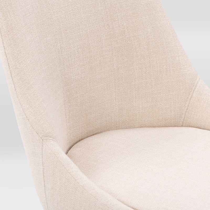 Set of 2 Boston Formed Back Fabric Barstools Beige - CorLiving: Counter Height, Upholstered, Rubberwood Legs