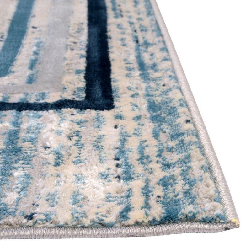 Unique Loom Oasis Collection Area Rug - Fountain (2'  x 3' Rectangle Blue/Ivory)