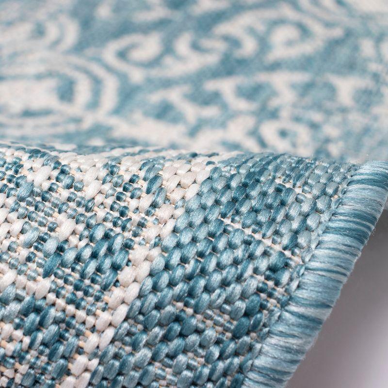 Liora Manne Carmel Antique Tile Indoor/Outdoor Rug Aqua 7'10" x 9'10"