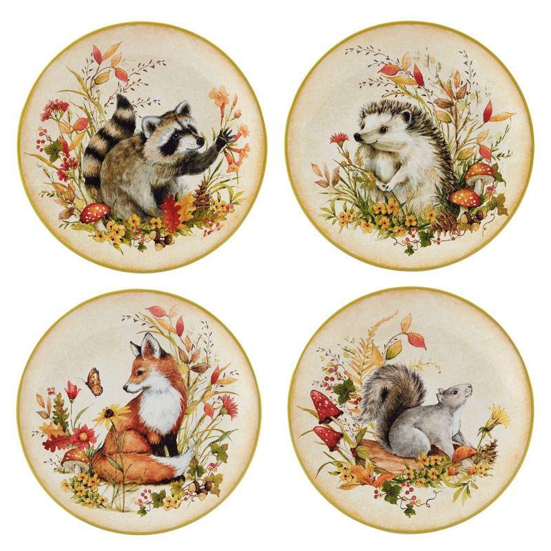 Woodland Critters Set of 4 Dessert Plates