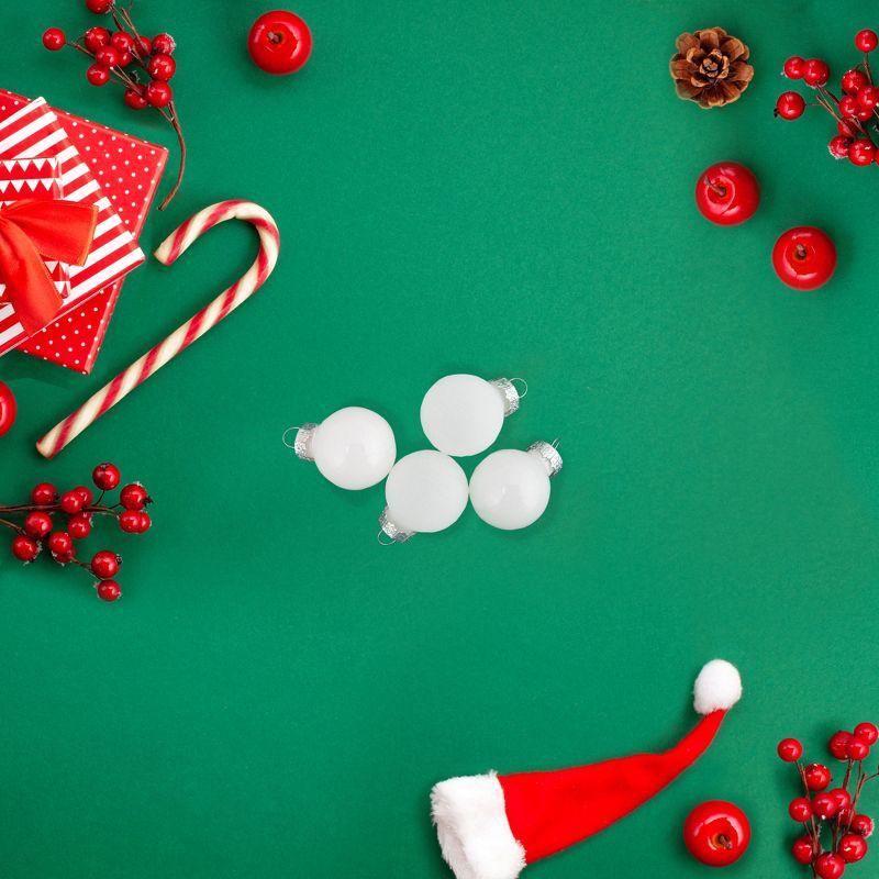 White Shiny & Matte Glass Christmas Ball Ornament