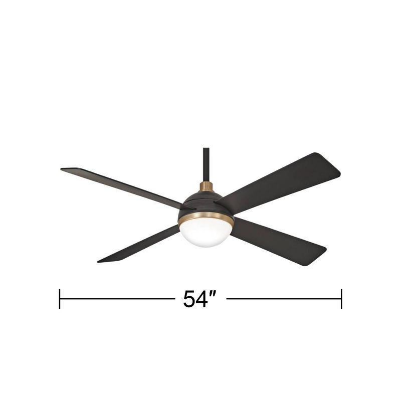 54" 4 - Blade LED Standard Ceiling Fan with Remote Control and Light Kit Included