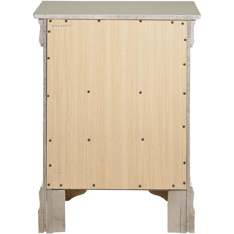 Passion Furniture Louis Philippe 3-Drawer Silver Champagne Nightstand (29 in. H x 21 in. W x 16 in. D)