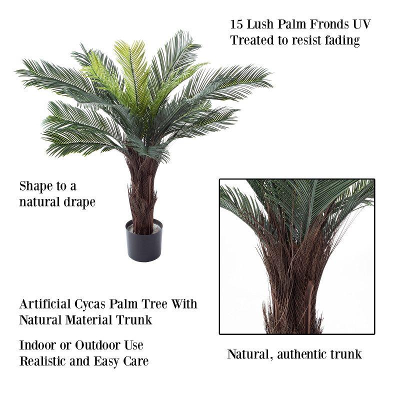 Pure Garden Artificial Palm Tree - Potted Faux Plant for Office or Home Decor - Realistic Greenery for Indoor or Outdoor Use