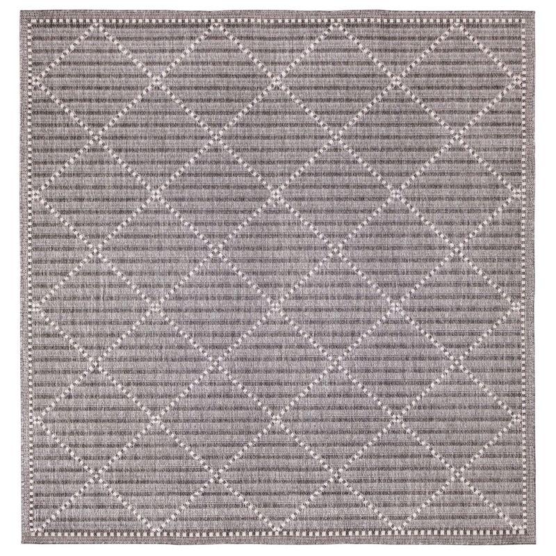 Liora Manne Malibu Checker Diamond Indoor/Outdoor Rug Charcoal 7'10" Square