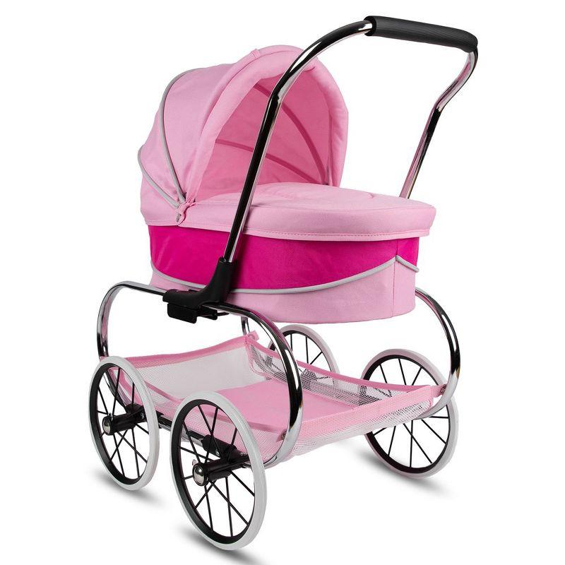 Valco Baby Princess Doll Stroller, High Quality Toy Stroller for Toddlers & Children, Excellent Holiday Gift for Realistic Pretend Play - Hot Pink