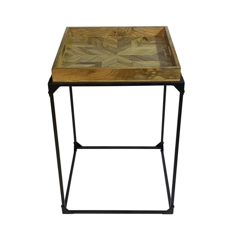 Carolina Living Cooper Tray Table - Inlay Natural - Black