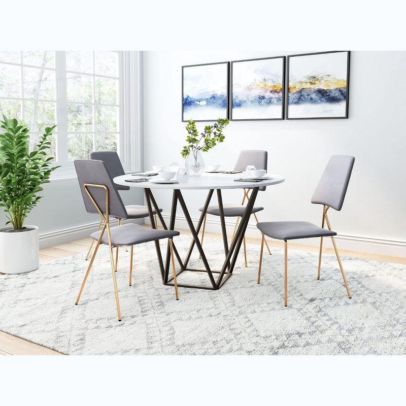 Zuo Chloe Dining Chair (Set of 2) Gray and Gold