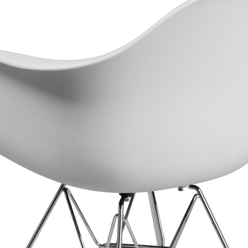 Flash Furniture Alonza Series Plastic Chair with Arms and Chrome Base