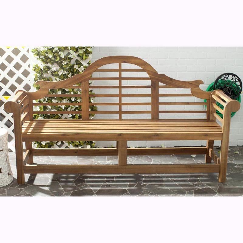 Khara 77" Natural Acacia Wood Garden Bench