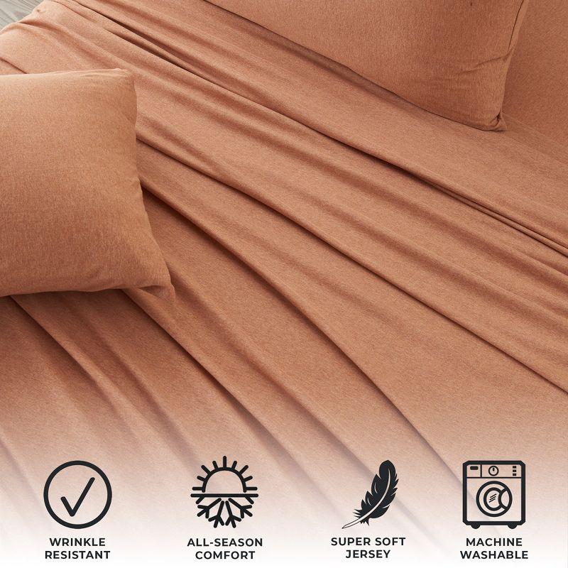 Cotton Blend Jersey Knit Super Soft Sheet Set