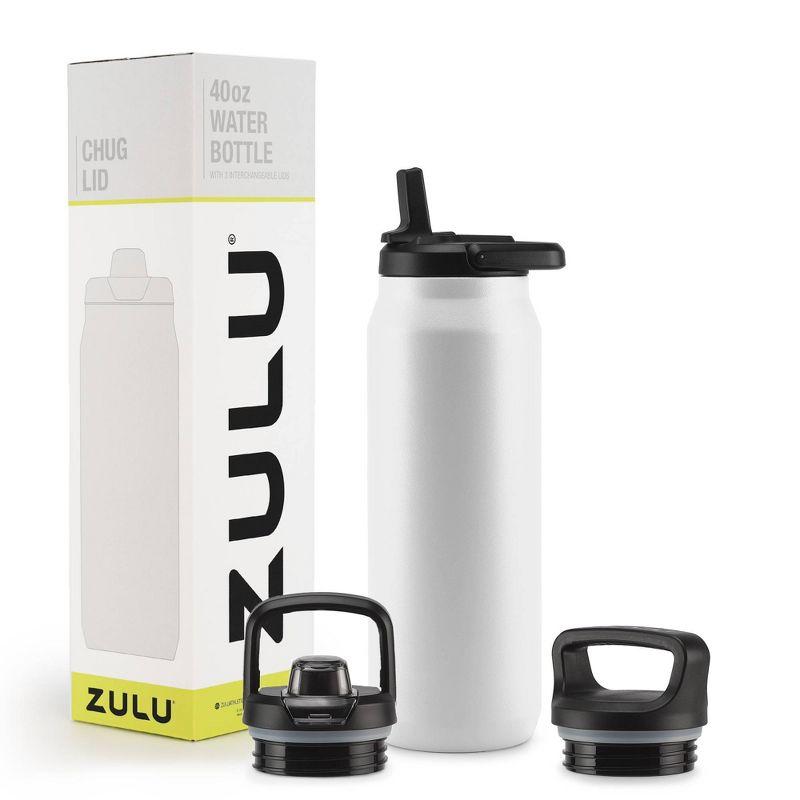 Zulu Base 40oz Stainless Steel Water Bottle - White