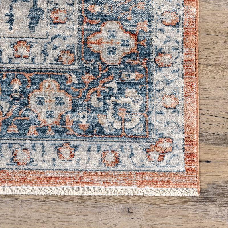 Nuloom Zara Medallion 3x5 Accent Indoor Area Rug for Living Room Bedroom Dining Room Entryway Kitchen, Rust/Blue