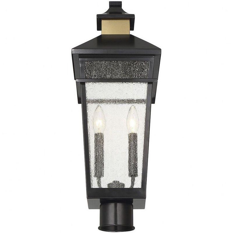 Savoy House Kingsley 2 - Light Post Light in  Matte Black/Warm Brass