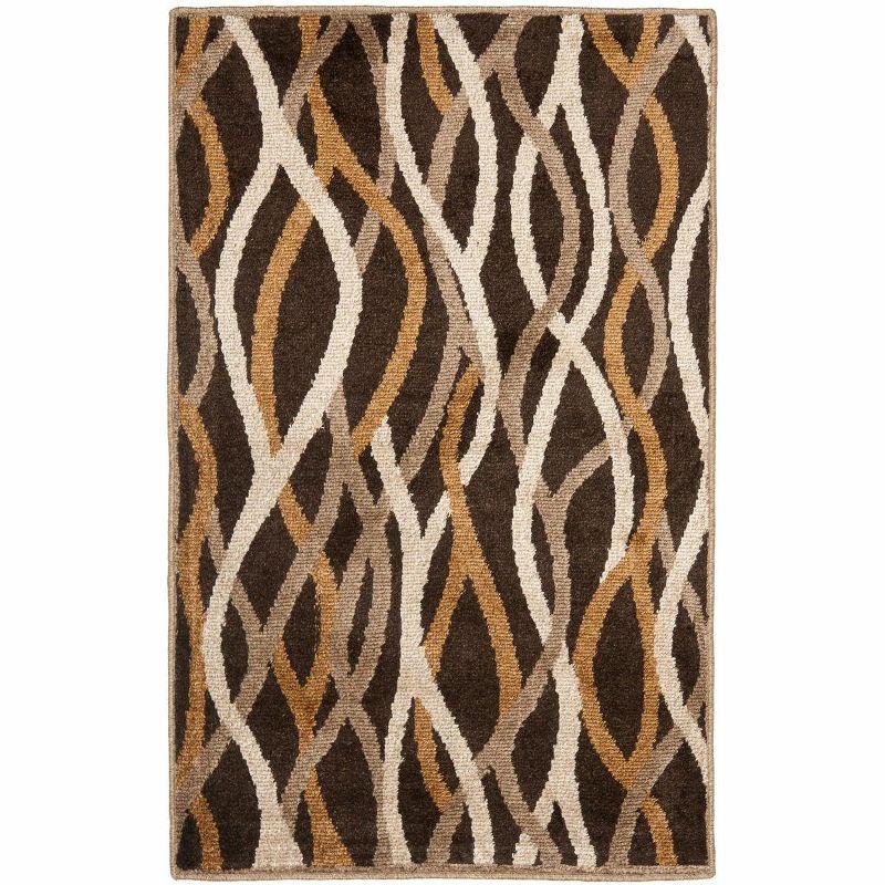 Kashmir Brown and Multi Floral Wool Area Rug 5' x 8'