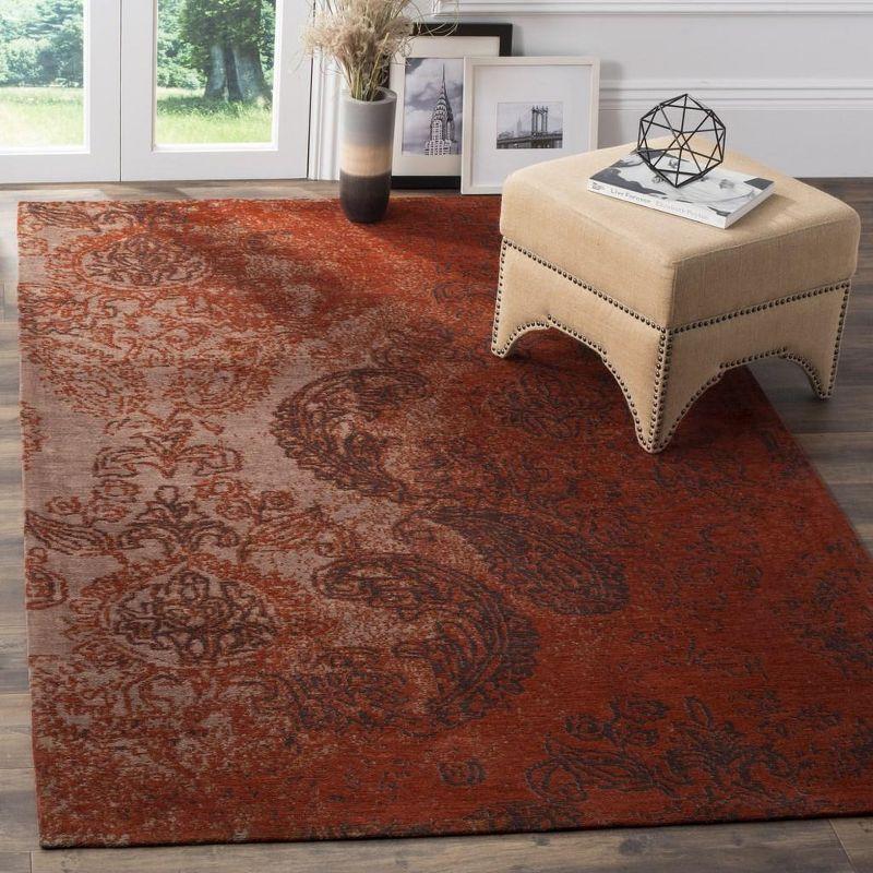 Rust Red Flat Woven Rectangular Cotton Area Rug 4' x 6'