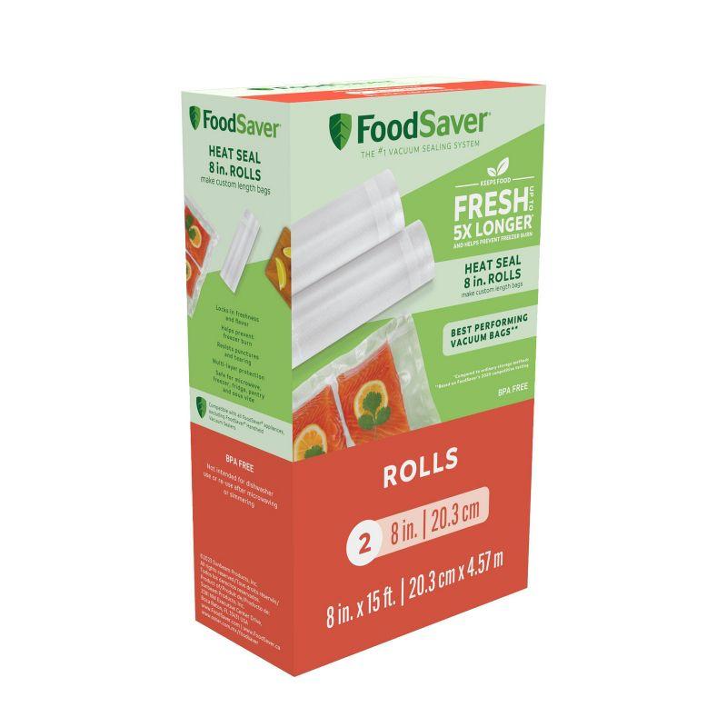 FoodSaver 8" x 15' BPA-Free Vacuum Seal Roll 2-Pack