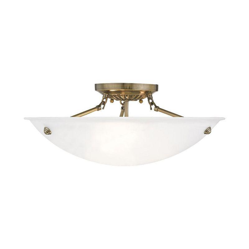 Livex Lighting Oasis 3 - Light Flush Mount in  Antique Brass