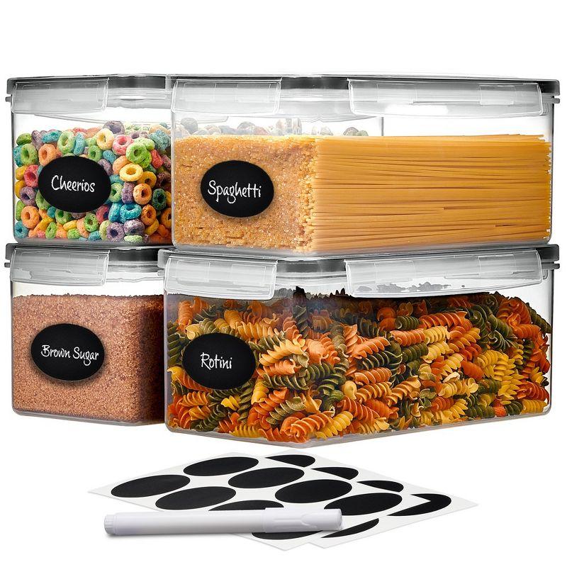 Clear BPA-Free Plastic Airtight Food Storage Jar Set