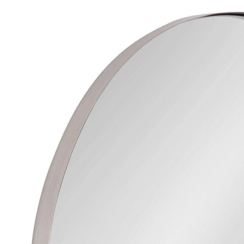 16"x48" Rollo Capsule Framed Decorative Wall Mirror Silver - Kate & Laurel All Things Decor: Full-Length, Oval, Metal Frame