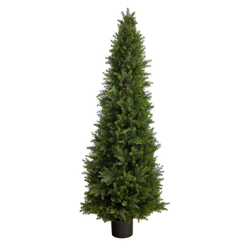 5.5' Green Plastic Cypress Cone Topiary Artificial Tree