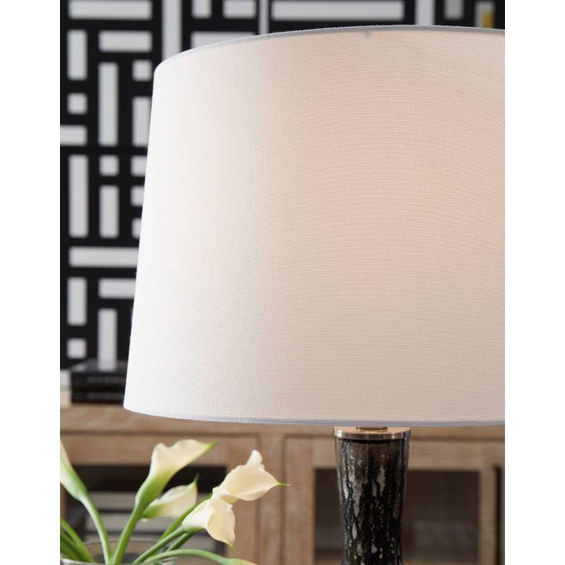 Signature Design by Ashley Tenslow Table Lamp: Mercury Glass, Empire Shade, Metal Base, UL Listed