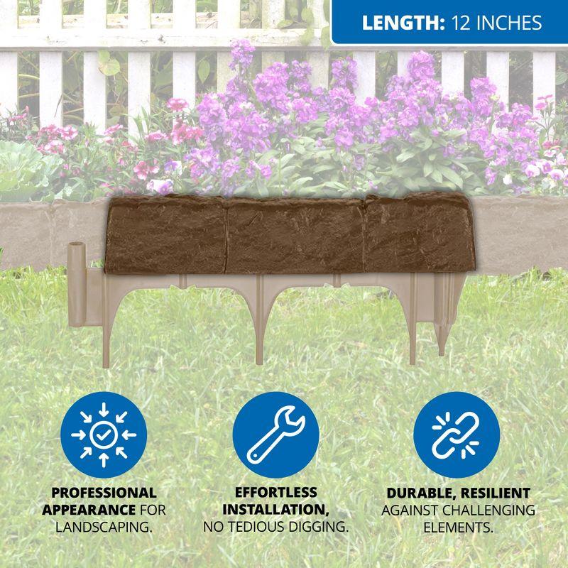 BEACHWATER POOL & SPA, LLC Landscape Design Border, Sections, Decorative Natural Rock Stone Edging For Garden, Lawn, & Landscaping (20 Pack)